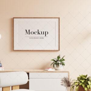 Horizontal Frame Mockup For Wall Art Poster