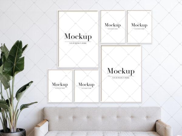 Six Frame Mockup For Etsy Wall Art Poster