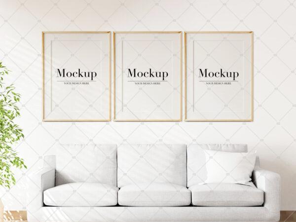 Three Frame Mockup For Etsy Art Poster