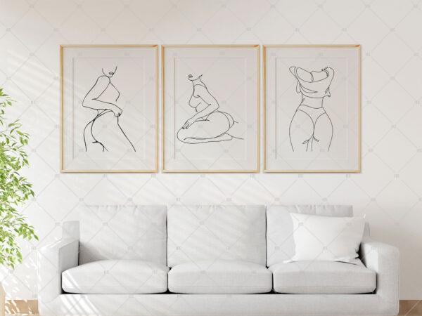 Three Frame Mockup For Etsy Art Poster