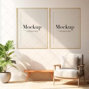 Two Frame Mockup For Etsy Wall Art Poster