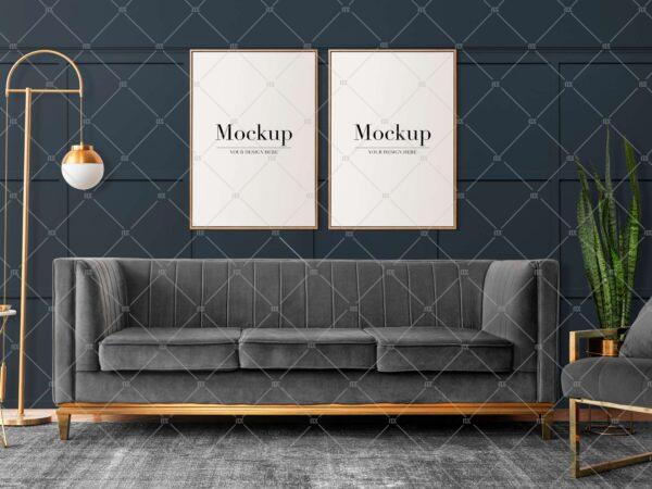 Two Frame Mockup Luxury Living Room